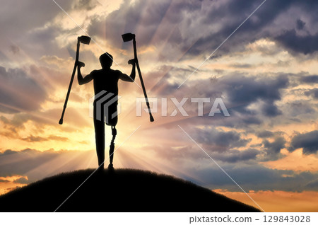 Concept of disability, prosthetic leg Concept of disability, prosthetic leg 129843028