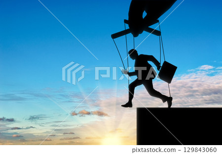 Man marionette runs into abyss Man marionette runs into abyss 129843060
