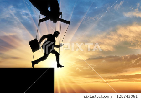 Man marionette runs into abyss Man marionette runs into abyss 129843061