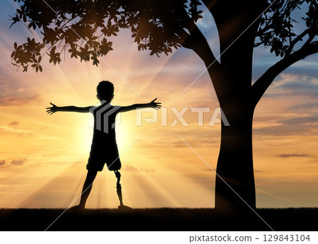 Children with disabilities concept 129843104