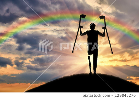 Concept of disability, prosthetic leg Concept of disability, prosthetic leg 129843276