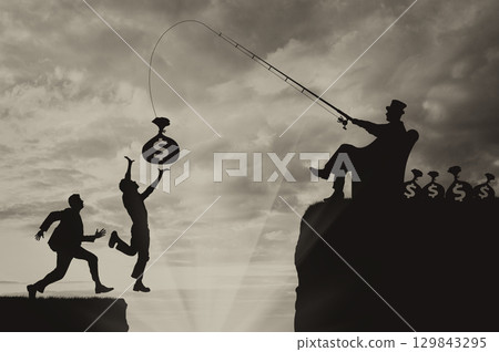 People are running after moneyfalling into the abyss 129843295