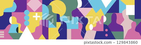 Group of people modern society creative abstract silhouettes multicolor vector background Group of people modern society creative abstract silhouettes multicolor vector background 129843860