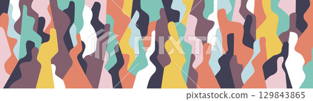 Fashion people trendy colors abstract silhouettes background Fashion people trendy colors abstract silhouettes background 129843865