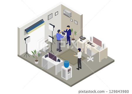 Isometric photography studio 129843980