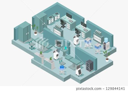 Isometric dentist room Isometric dentist room 129844141