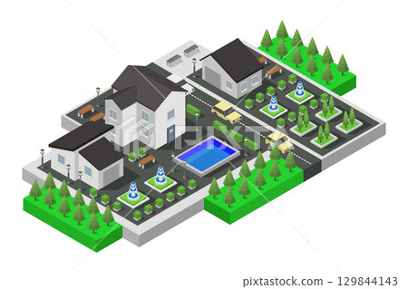 Isometric house Isometric house 129844143