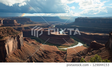 Stunning Canyon River Landscape Dramatic Clouds Scenic Vista Utah Nature red sky awe sun rock wild Stunning Canyon River Landscape Dramatic Clouds Scenic Vista Utah Nature red sky awe sun rock wild 129844153