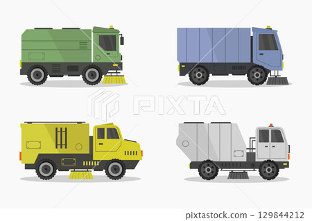 Street sweeper truck 129844212