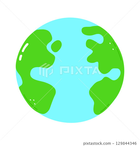 This colorful illustration depicts planet earth in a simple, cartoon-like design. This colorful illustration depicts planet earth in a simple, cartoon-like design. 129844346