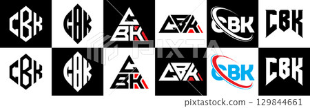 CBK letter logo design in six style. CBK polygon, circle, triangle, hexagon, flat and simple style with black and white color variation letter logo set in one artboard. CBK minimalist and classic logo CBK letter logo design in six style. CBK polygon, circle, triangle, hexagon, flat and simple style with black and white color variation letter logo set in one artboard. CBK minimalist and classic logo 129844661