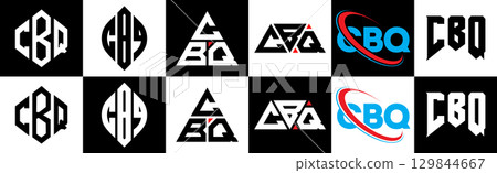 CBQ letter logo design in six style. CBQ polygon, circle, triangle, hexagon, flat and simple style with black and white color variation letter logo set in one artboard. CBQ minimalist and classic logo CBQ letter logo design in six style. CBQ polygon, circle, triangle, hexagon, flat and simple style with black and white color variation letter logo set in one artboard. CBQ minimalist and classic logo 129844667