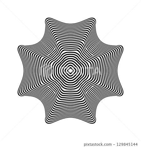 Abstract Geometric Op Art Radial Pattern. 129845144