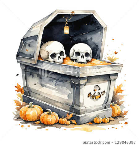Coffin: Halloween object Coffin: Halloween object 129845395