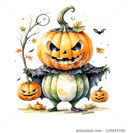 Halloween Pumpkin Ghost - Jack O'Lantern Halloween Pumpkin Ghost - Jack O'Lantern 129845399