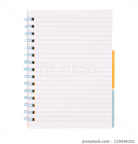 lined notebook isolated on white background lined notebook isolated on white background 129846202