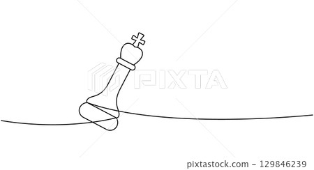 linear minimalist outline of a chess king piece leaning on a line, simple black art of leadership and power linear minimalist outline of a chess king piece leaning on a line, simple black art of leadership and power 129846239