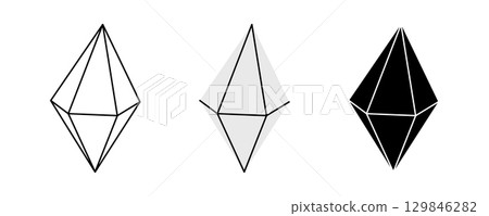 Precious stone. Crystal and mineral. Vector illustration 129846282