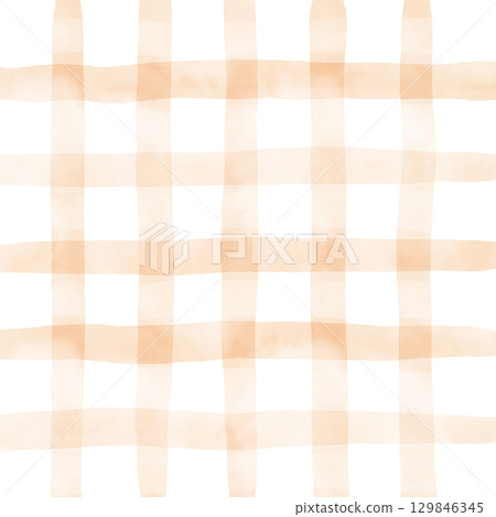 Orange White Plaid Gingham Madras Check Hand Drawn Background Pattern Overlay Orange White Plaid Gingham Madras Check Hand Drawn Background Pattern Overlay 129846345