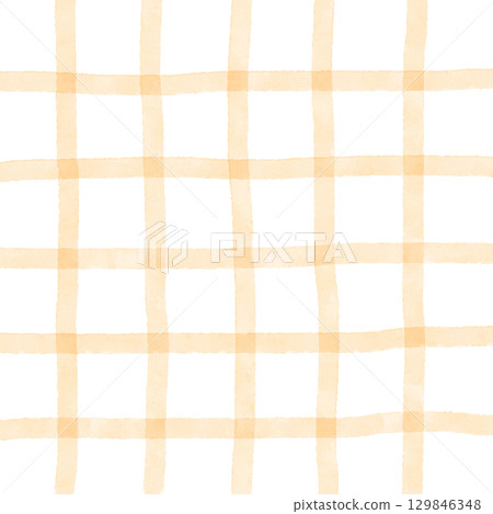 Orange White Plaid Gingham Madras Check Hand Drawn Background Pattern Overlay Orange White Plaid Gingham Madras Check Hand Drawn Background Pattern Overlay 129846348