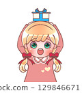 A girl with a present 129846671