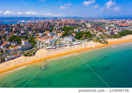 Spanish port city Santander 129846736