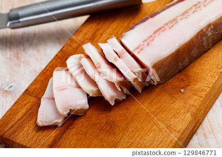 Salted pork belly bacon 129846771
