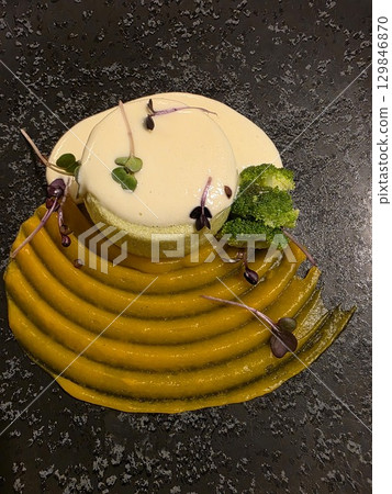 pumpkin cream cheese souffle 129846870