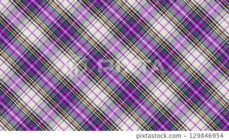 Traditional Scottish Tartan Fabric Purple Texture 129846954