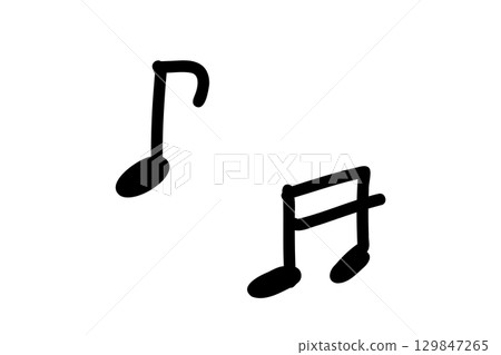 向量手繪音符集/黑色/背景透明 129847265