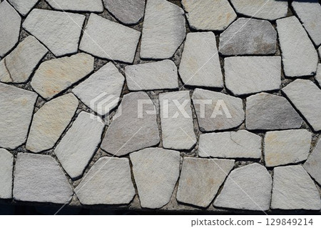 Cobblestone texture background material 129849214