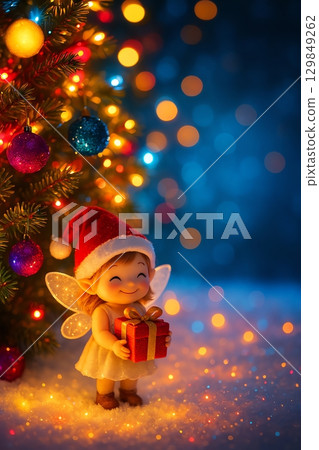 星夜和微笑的聖誕仙女 星夜和微笑的聖誕仙女 129849262