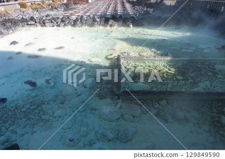 草津溫泉的象徵－湯畑風景 129849590