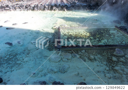 草津溫泉的象徵－湯畑風景 129849622