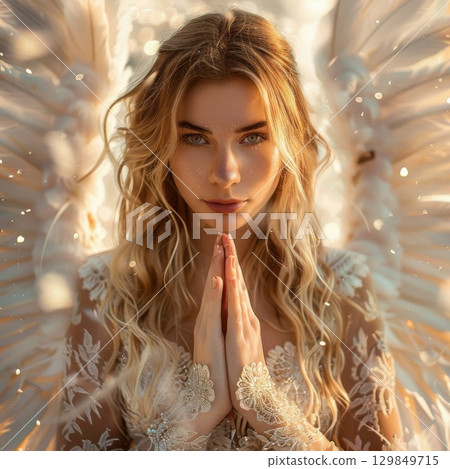 beautiful woman in fur coat 129849715