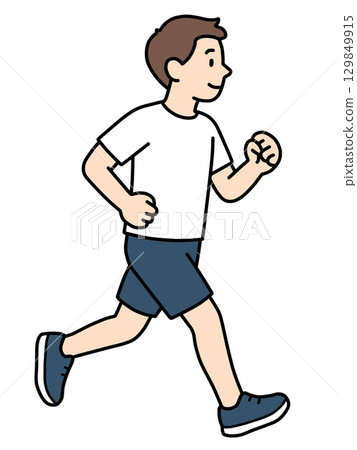 AI-generated image of a man and woman jogging 129849915