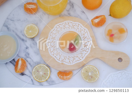 Refreshing Summer Dessert with Fresh Fruits Refreshing Summer Dessert with Fresh Fruits 129850113