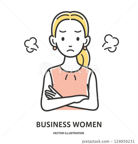 憤怒和沮喪的年輕女人 129850231