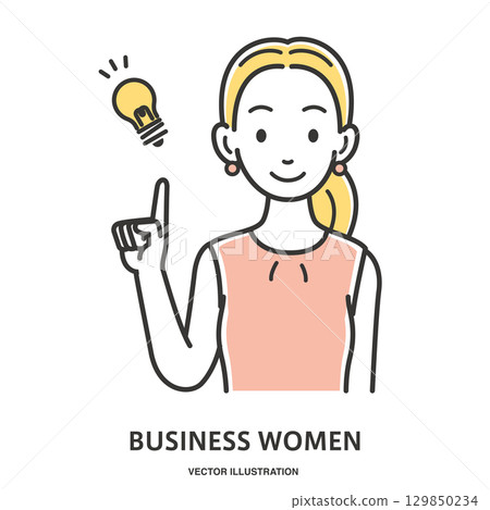 Young woman with a flash of idea Young woman with a flash of idea 129850234