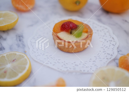 Refreshing Summer Dessert with Fresh Fruits 129850512