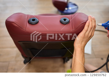 Repairing a Leather Chair Perfectly Using High-quality and Precision Tools to Enhance Comfort Repairing a Leather Chair Perfectly Using High-quality and Precision Tools to Enhance Comfort 129850762