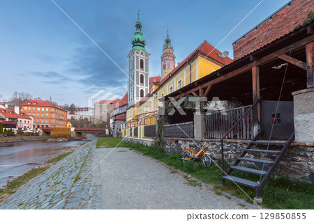 Church of St Jost and tower, Cesky Krumlov, Czech Republic Church of St Jost and tower, Cesky Krumlov, Czech Republic 129850855