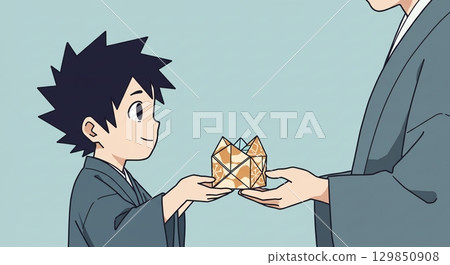 The best moment! A gift from a child to his father The best moment! A gift from a child to his father 129850908