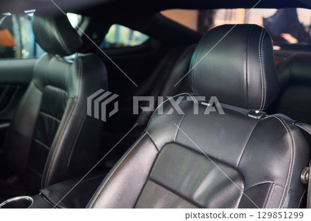 Discover the Stylish Car Interior with Premium Leather Seats for elegance and comfort 129851299