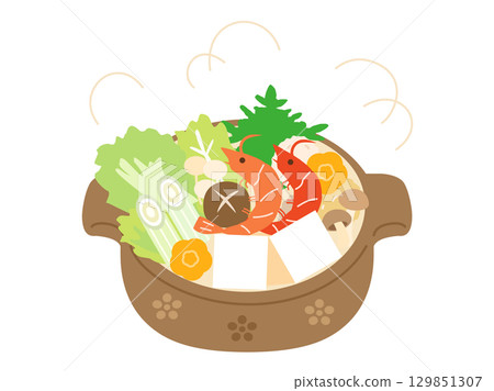以火鍋和日式料理為靈感的插畫 以火鍋和日式料理為靈感的插畫 129851307