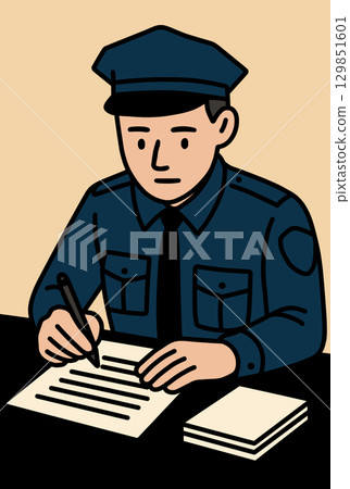 人工智慧生成的警察處理文書工作的圖像 129851601