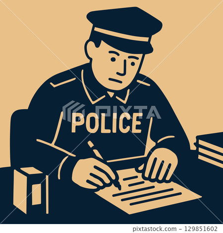 人工智慧生成的警察處理文書工作的圖像 129851602