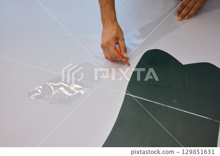 Measuring and accurately cutting paper for various creative craft projects effectively Measuring and accurately cutting paper for various creative craft projects effectively 129851631