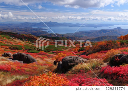 壯觀的日本秋景：鮮豔的秋葉 129851774
