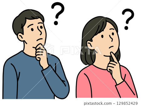 人工智慧生成的一男一女影像，頭頂漂浮著問號 129852429